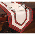 Tartan Ribbon Embroidered Holiday Table Runner White 15 By 54 Inch