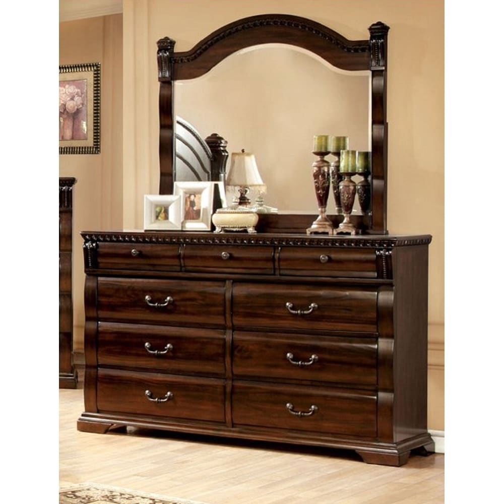 Tasine Traditional Cherry 2 Piece Dresser And Mirror Set By Foa