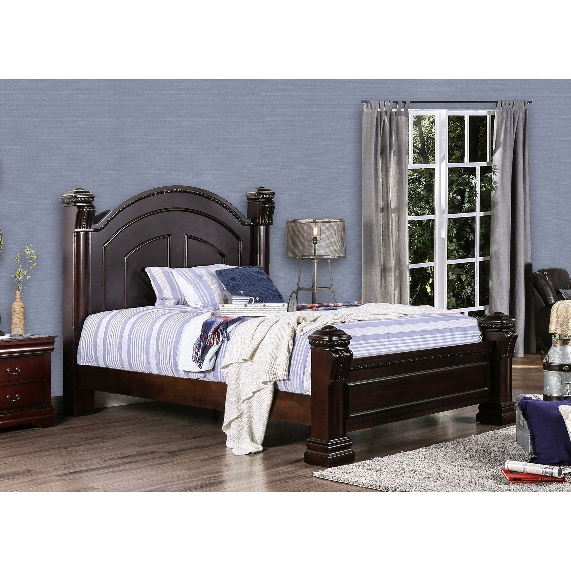 Tasine Traditional Rich Cherry Poster Bed By Foa