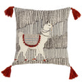 Down Filled Tasseled Throw Pillow With Llama Design