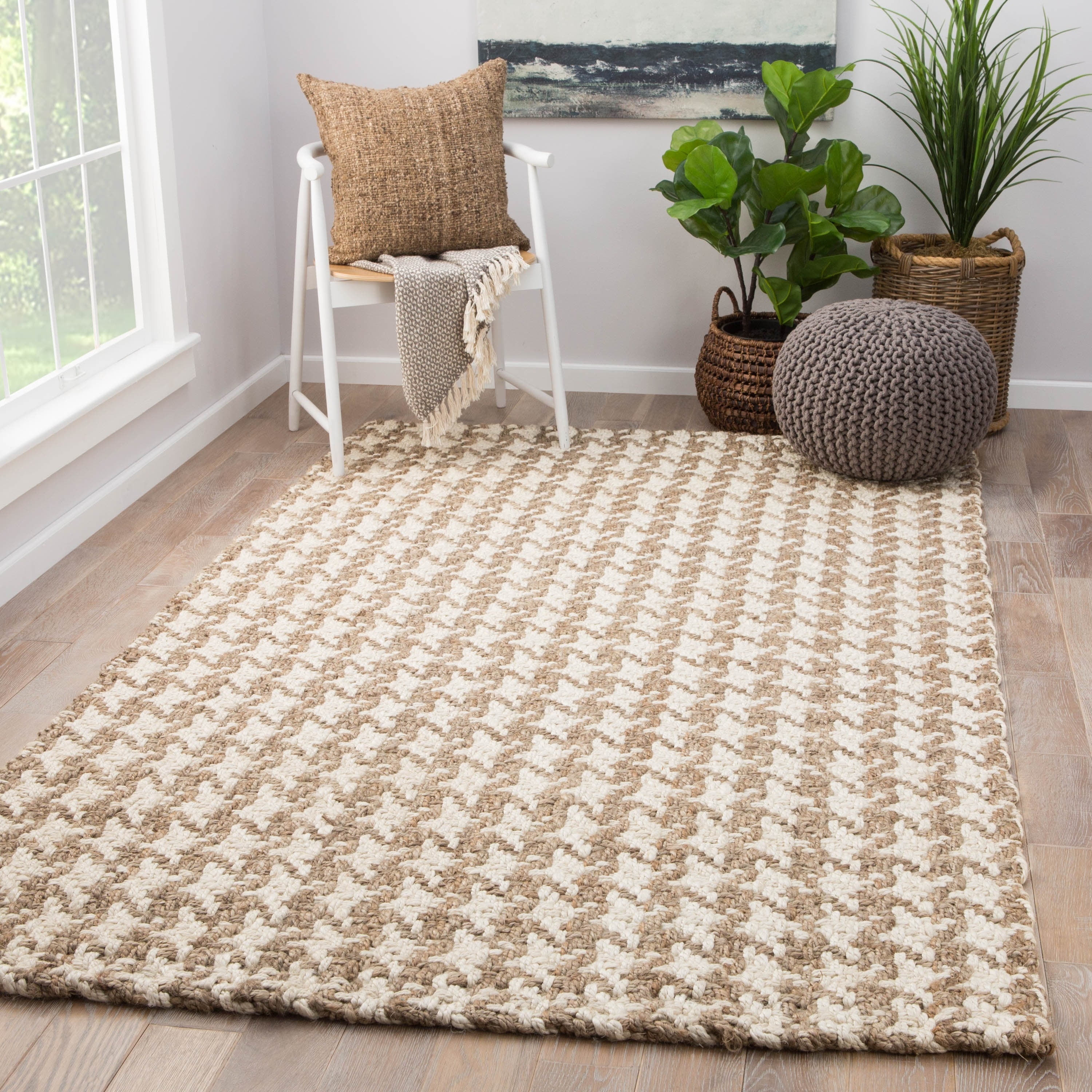 Tate Solid White Natural Jute Area Rug 9 X 12 810 X119