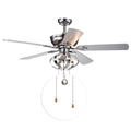 Tatiana 52 Inch Ceiling Fan With 3 Light Royal Chandelier Remote Controlled
