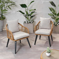 Tatiana Indoor Wicker Club Chairs With Cushions Set Of 2 By Christopher Knight Home