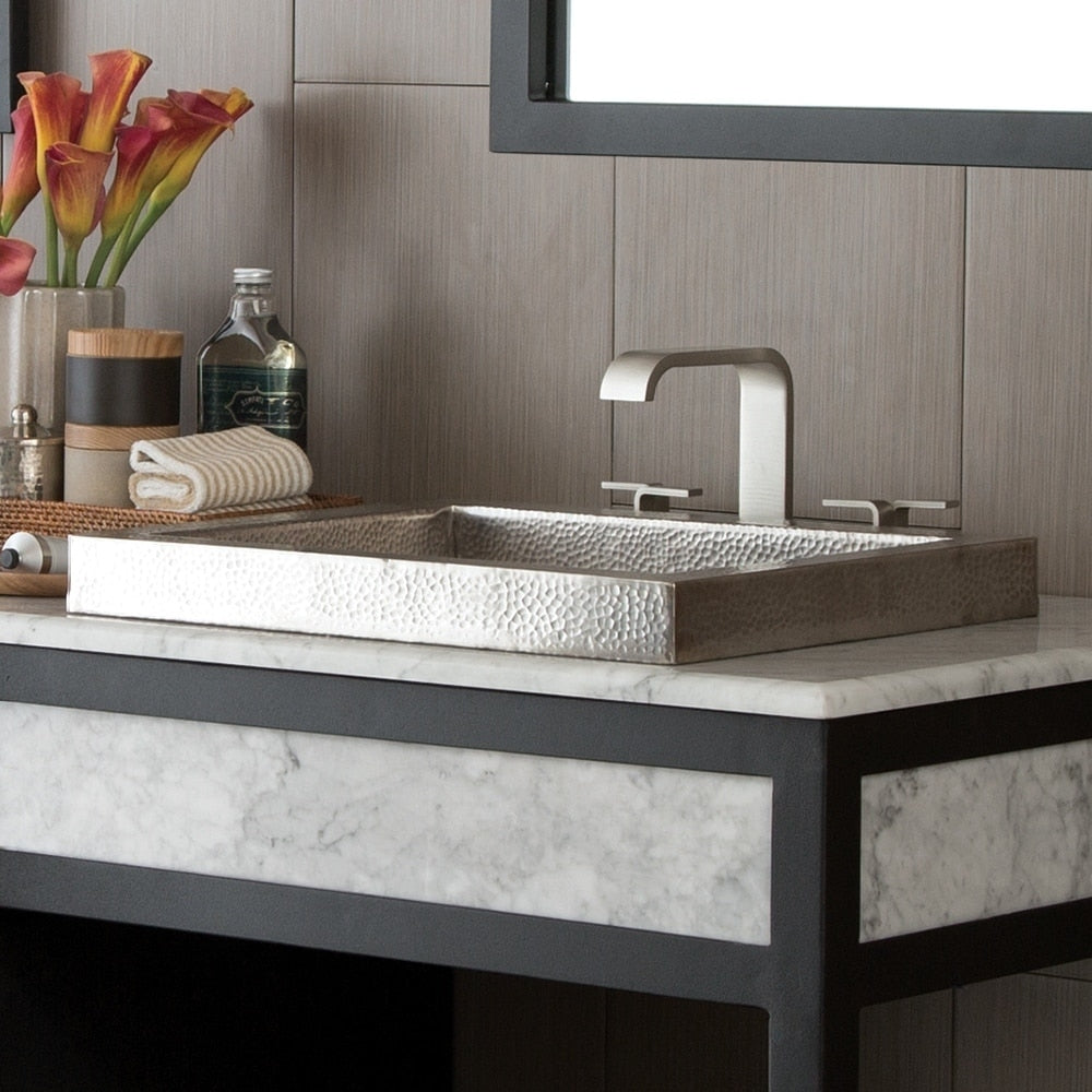 Tatra Brushed Nickel Drop In Bathroom Sink Brushed Nickel