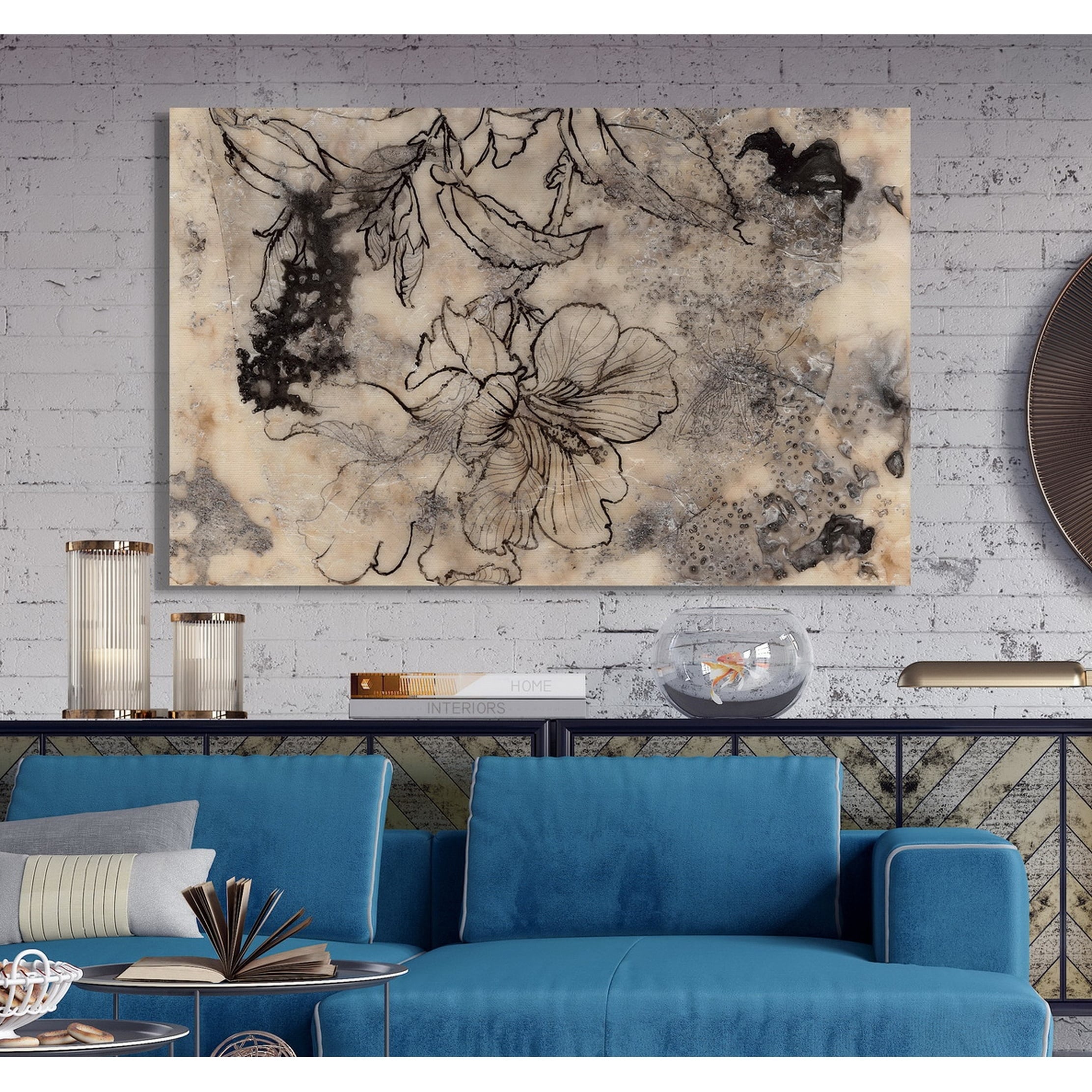 Tattooed Floral Ii Premium Gallery Wrapped Canvas