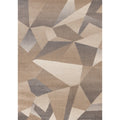 Taupe Beige Grey White Shattered Geometric Dense High Traffic Rug