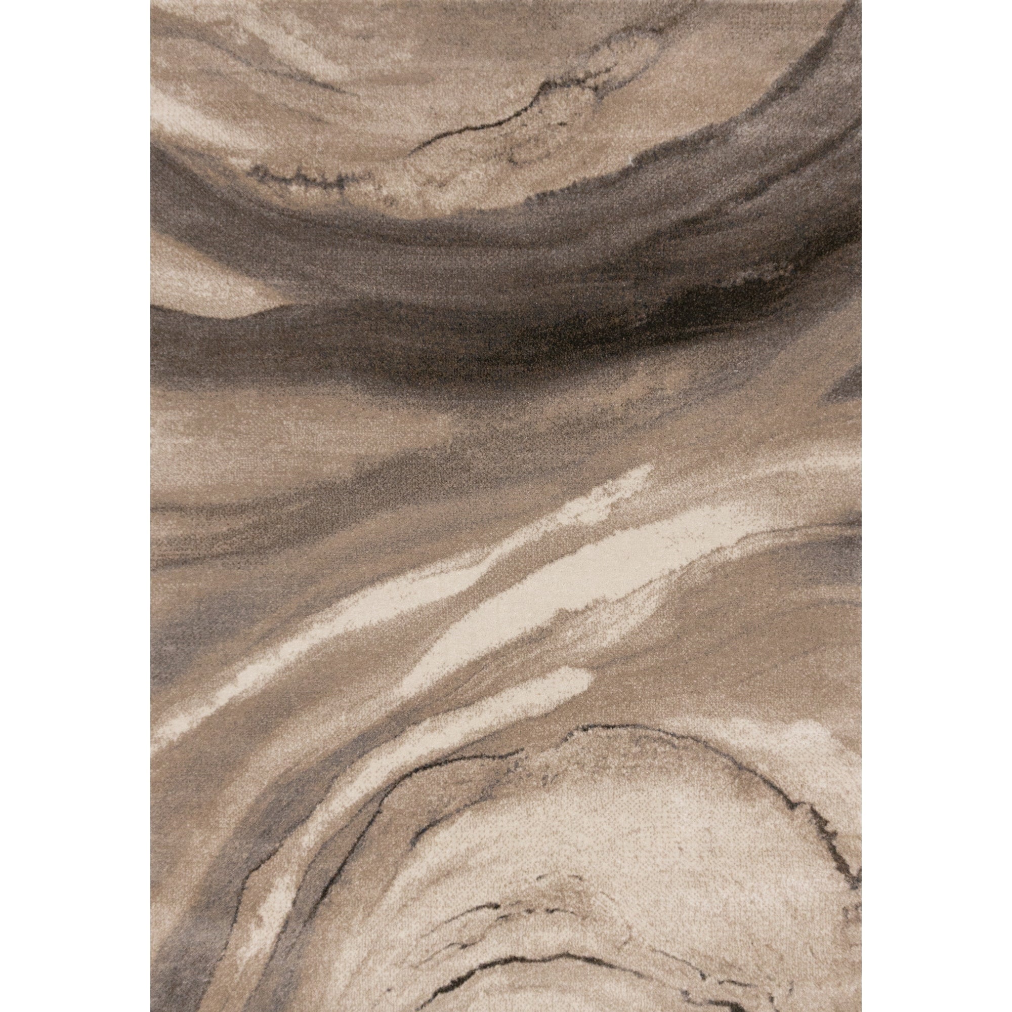 Taupe Black White Organic Layers High Traffic Rug