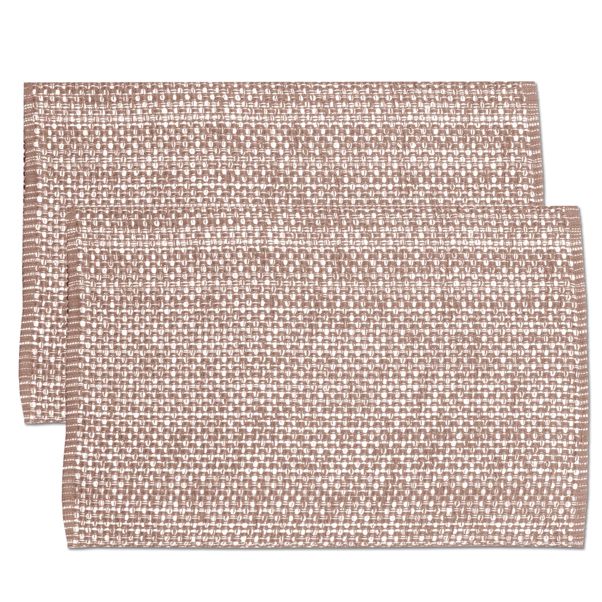 Taupe Cotton Two Tone Placemats Set Of 2 4 Or 6