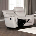 Taupe Faux Leather Padded Arms Loveseat Recliner 1Pc
