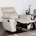 Taupe Finish Flared Padded Arms 1Pc Manual Chair