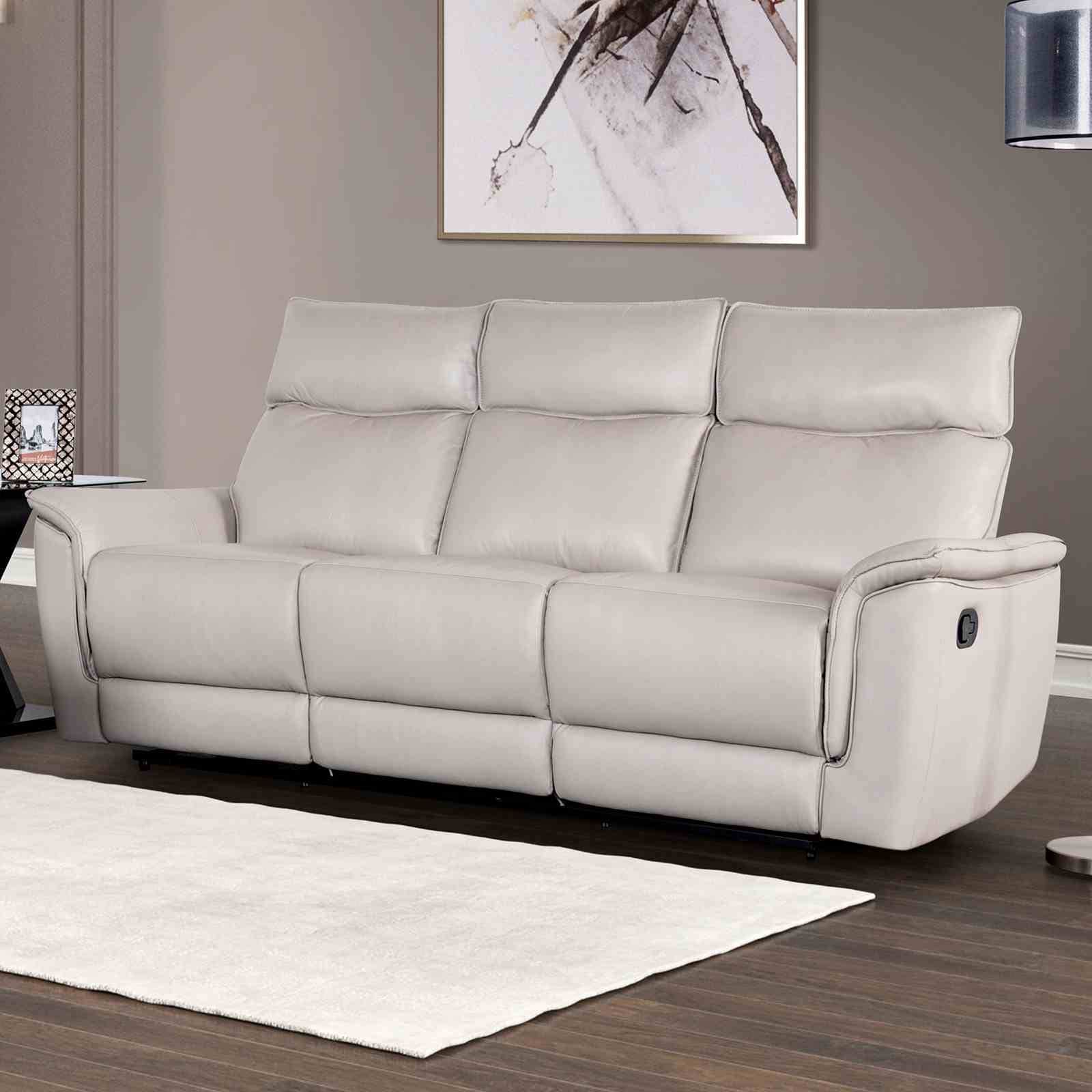 Taupe Finish Padded Arms 1Pc Recliner Manual Sofa
