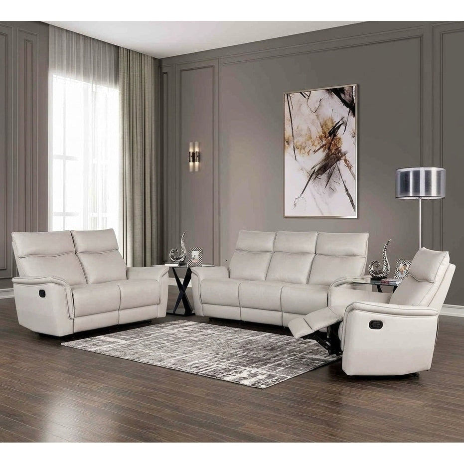 Taupe Finish Sofa Set Recliner Padded Arms Sofa Loveseat Chair