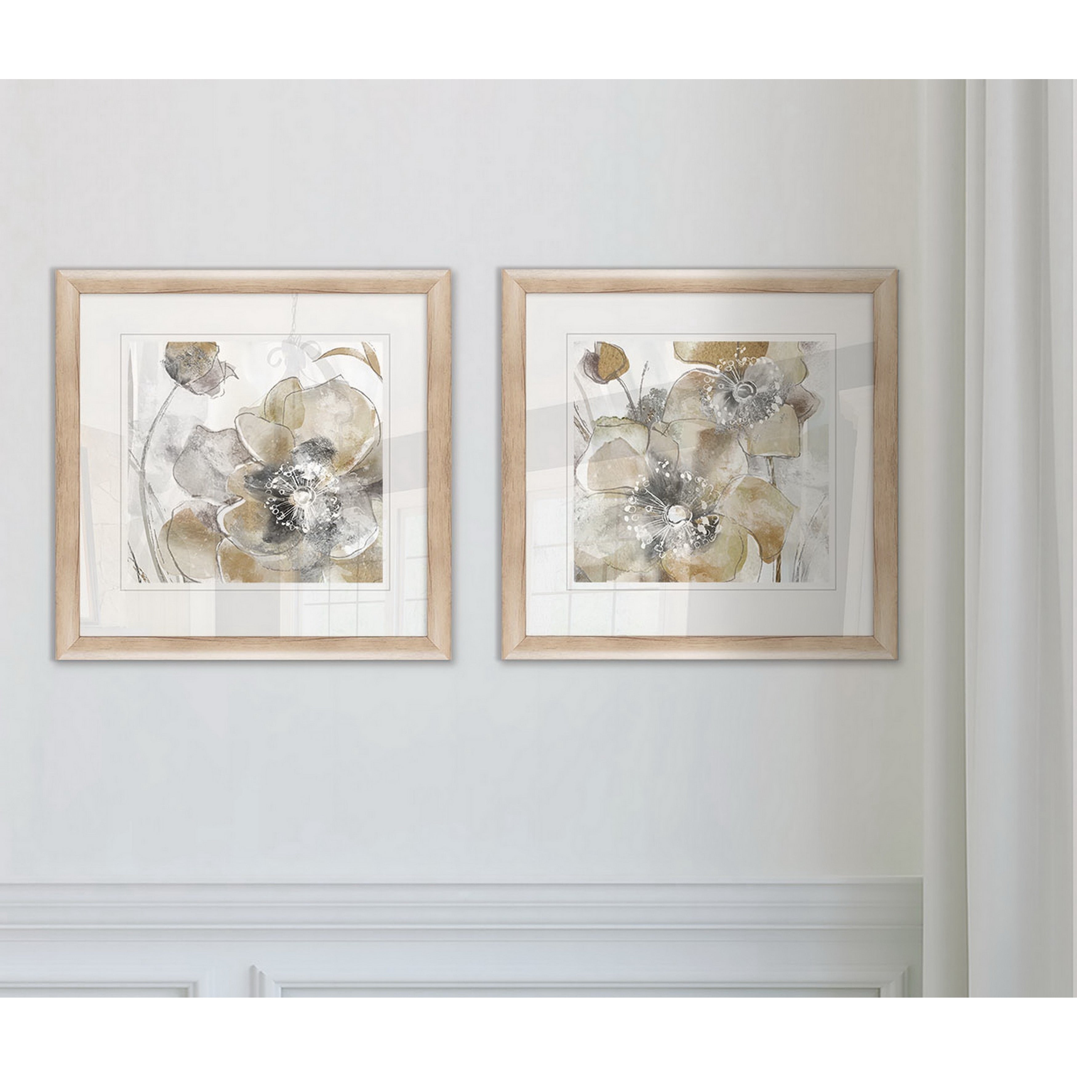 Wexford Home Taupe Spring Poppy I Framed Set