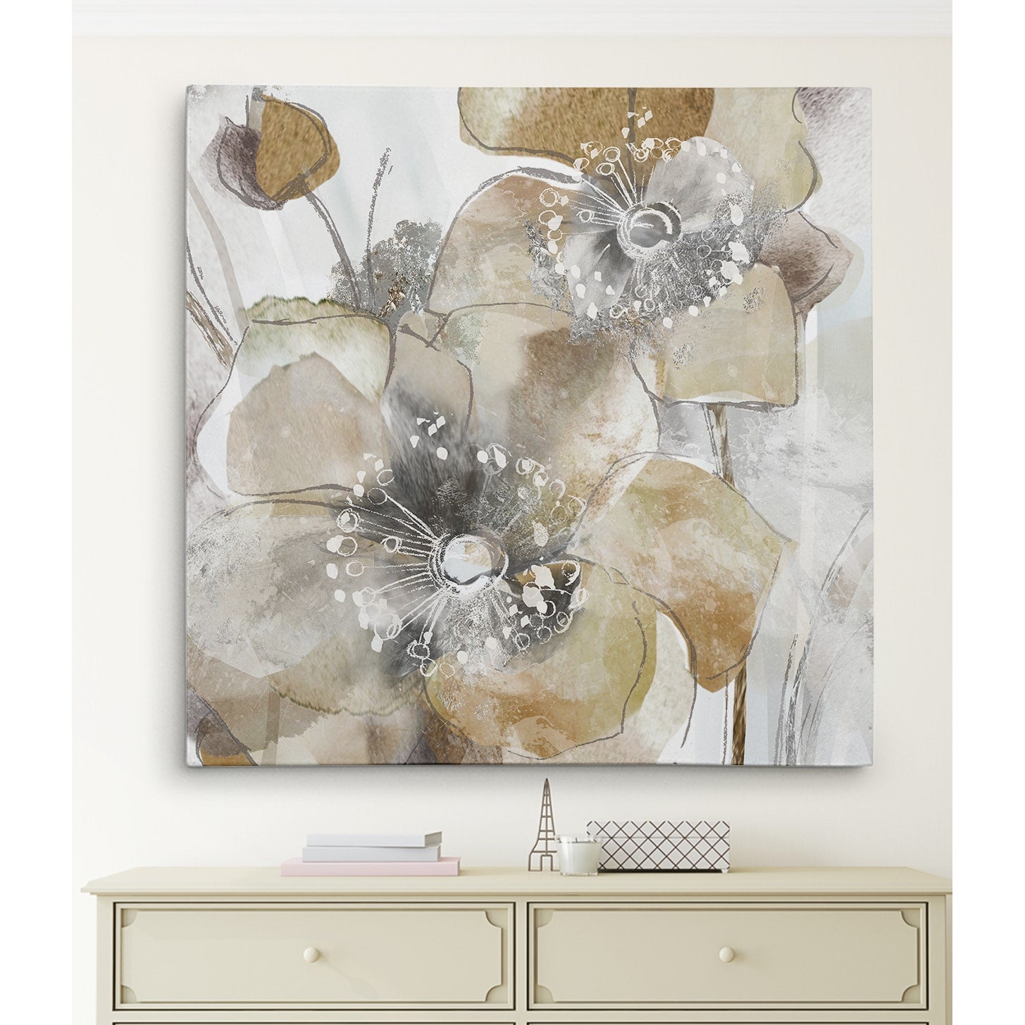 Wexford Home Taupe Spring Poppy Ii Gallery Wrapped Canvas Wall Art