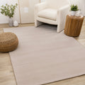 Taupe Striped Geometric Shapes Dense High Traffic Rug