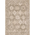 Taupe White Green Elegant Classic Textured Rug
