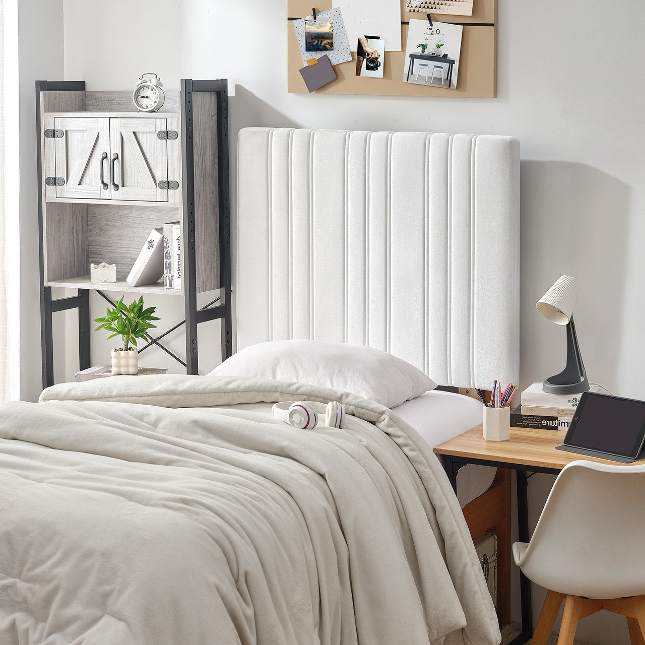Tavira Allure Outlet College Dorm Headboard Bedboard Plush White
