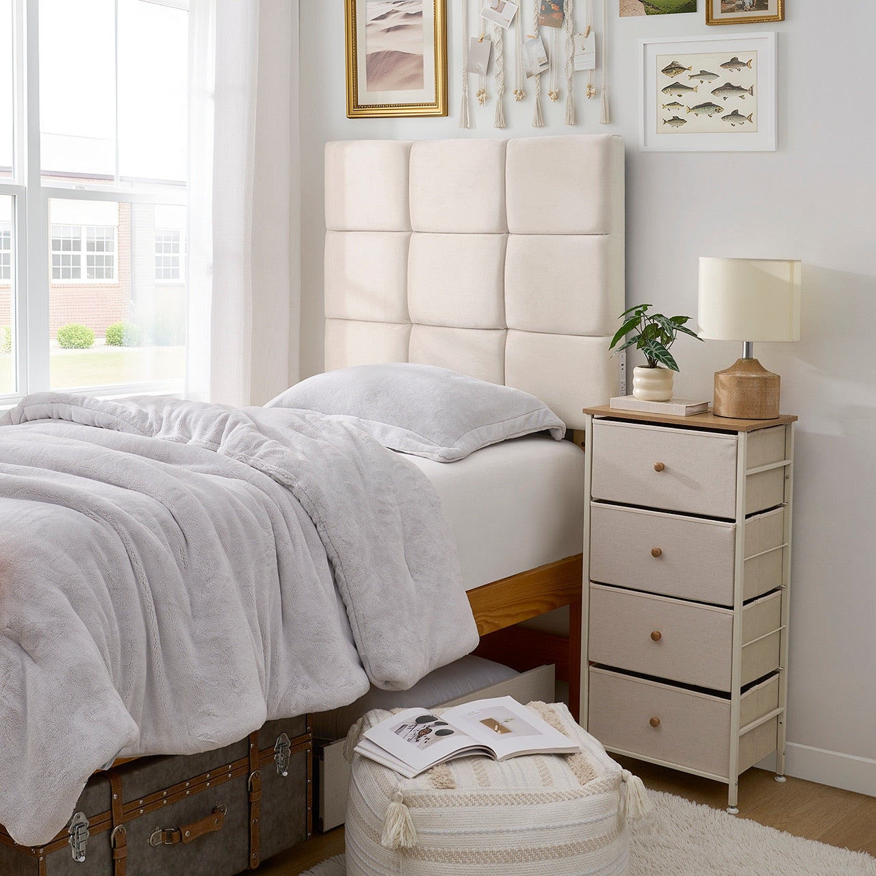 Tavira Allure Outlet College Dorm Headboard Cloud Plush Cream