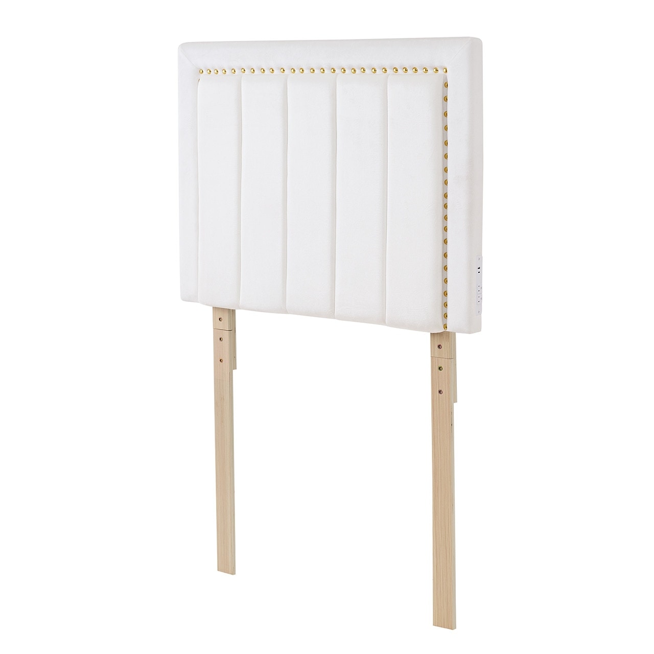 Tavira Allure Outlet Headboard Rivet Panel White With Gold