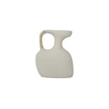 Tavish Vase Rectangular Ecomix Cane Wrapped Handle Sculptural Modern Shape Cream White