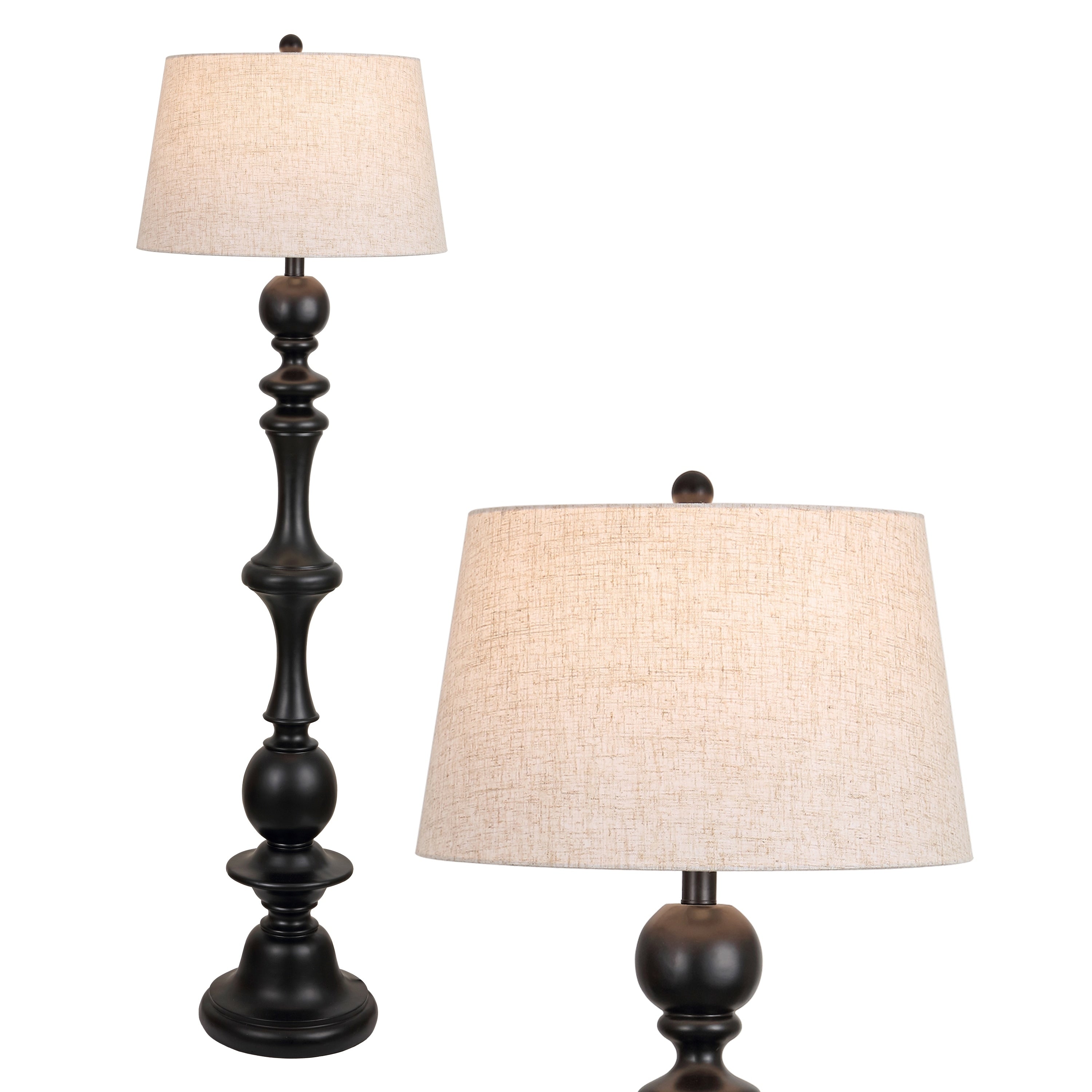 Taylor 67 Rustic Farmhouse Spindled Resin Led Floor Lamp