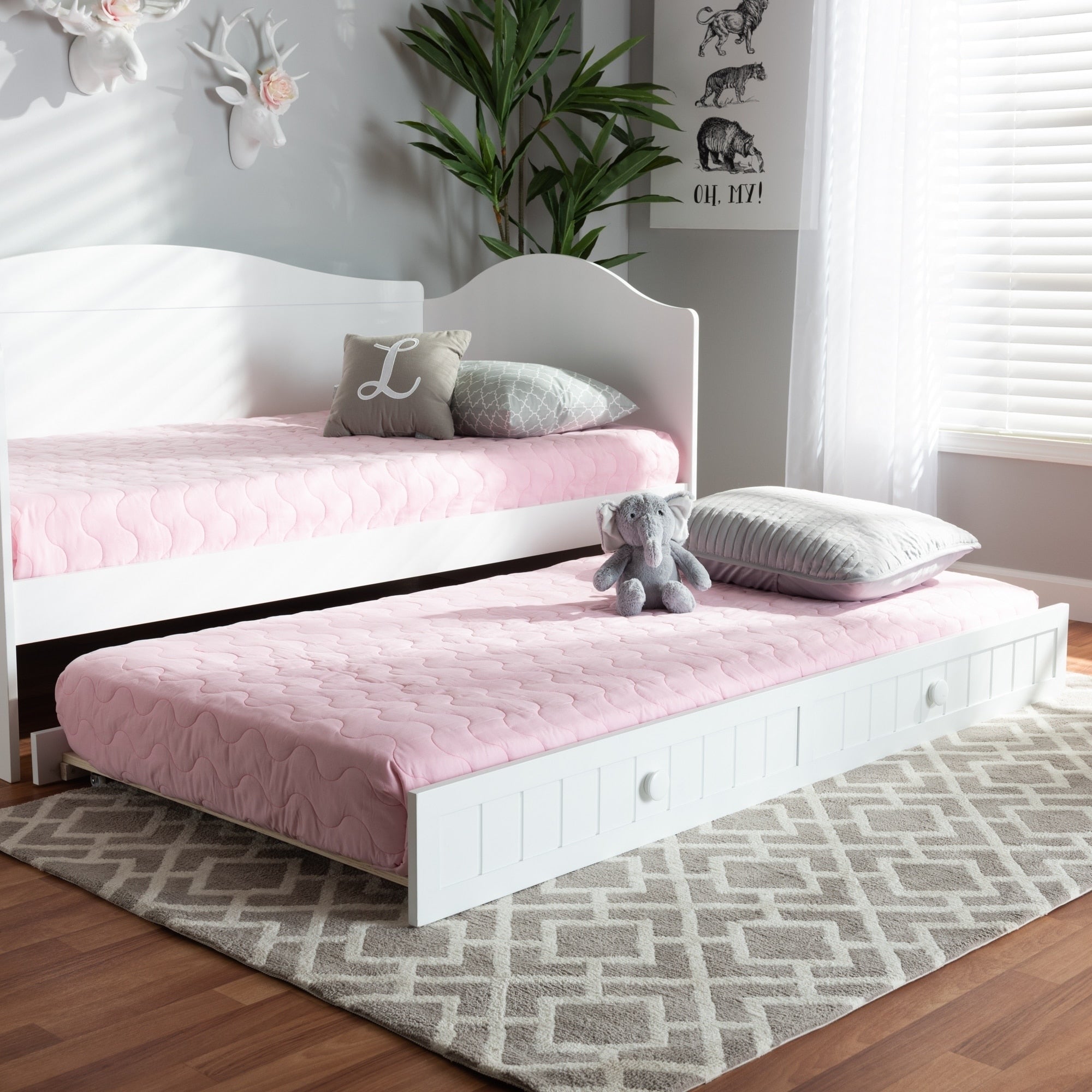 Taylor Olive Candelilla White Farmhouse Trundle