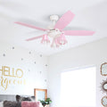 Calendula 48 Inch White Pink Led Ceiling Fan