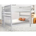 Bedz King White Pine Wood Mission Style Convertible Full Over Full Bunk Bed With End Ladder