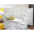 Taylor Olive Trillium White Wood Full Over Full Bunk Bed With Drawers