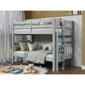 Taylor Olive Trillium Cappuccino Wood Twin Over Twin Convertible Bunk Bed