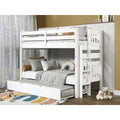 Taylor Olive Trillium Grey Wood Twin Over Twin Convertible Bunk Bed