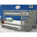 Taylor Olive Trillium Grey Twin Over Twin Bunk Bed With Trundle