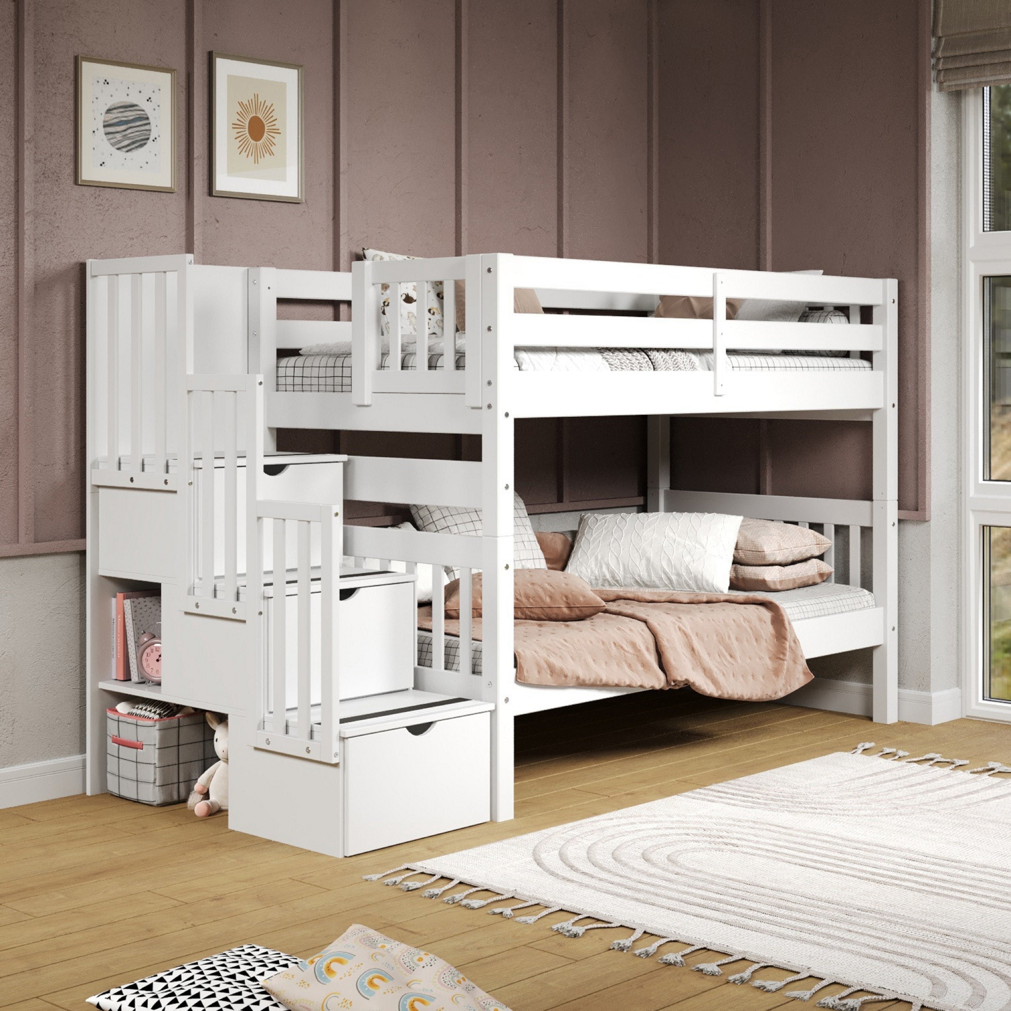Taylor Olive Trillium Twin Over Twin Cappuccino Bunk Bed