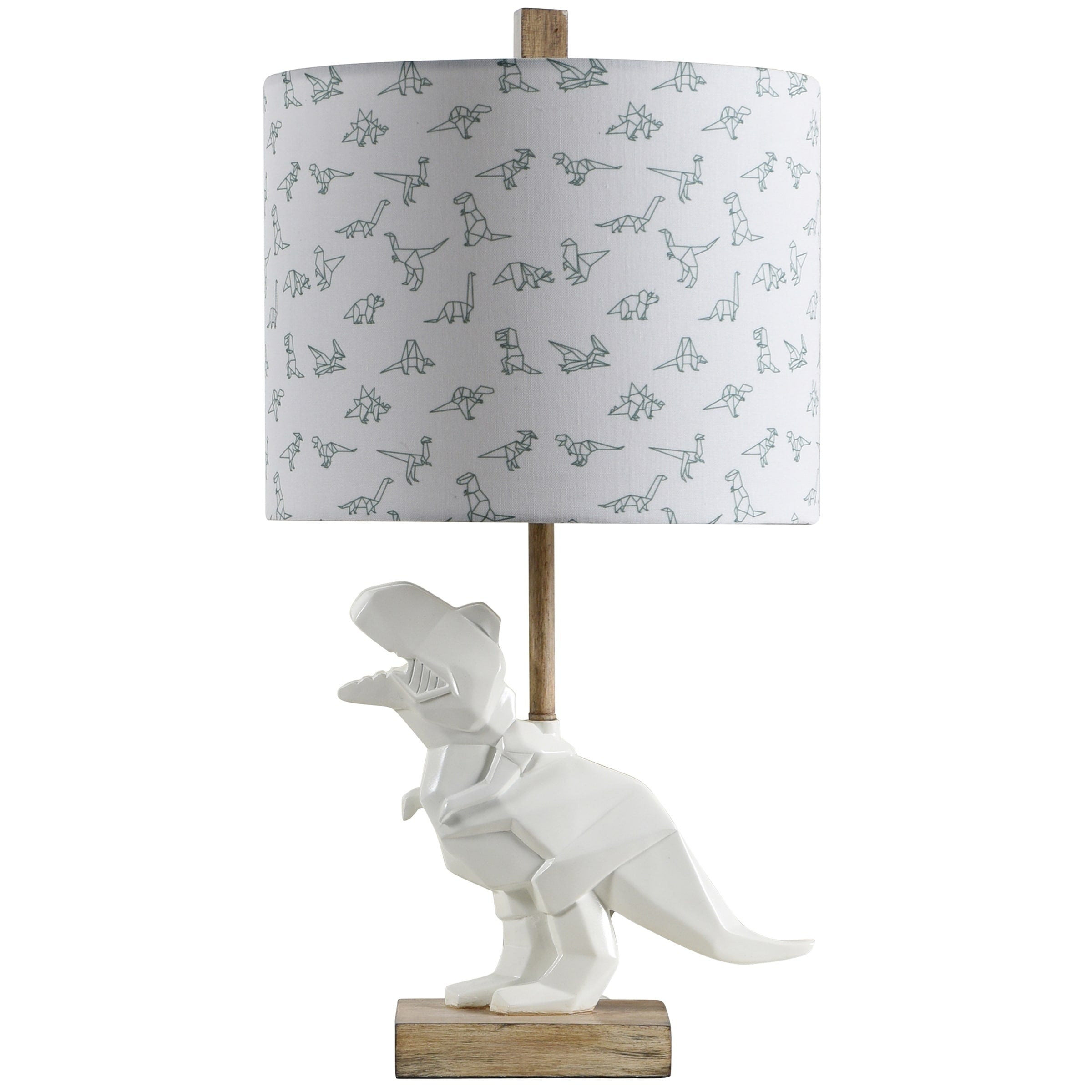 Taylor Olive White Geometric Dinosaur Table Lamp