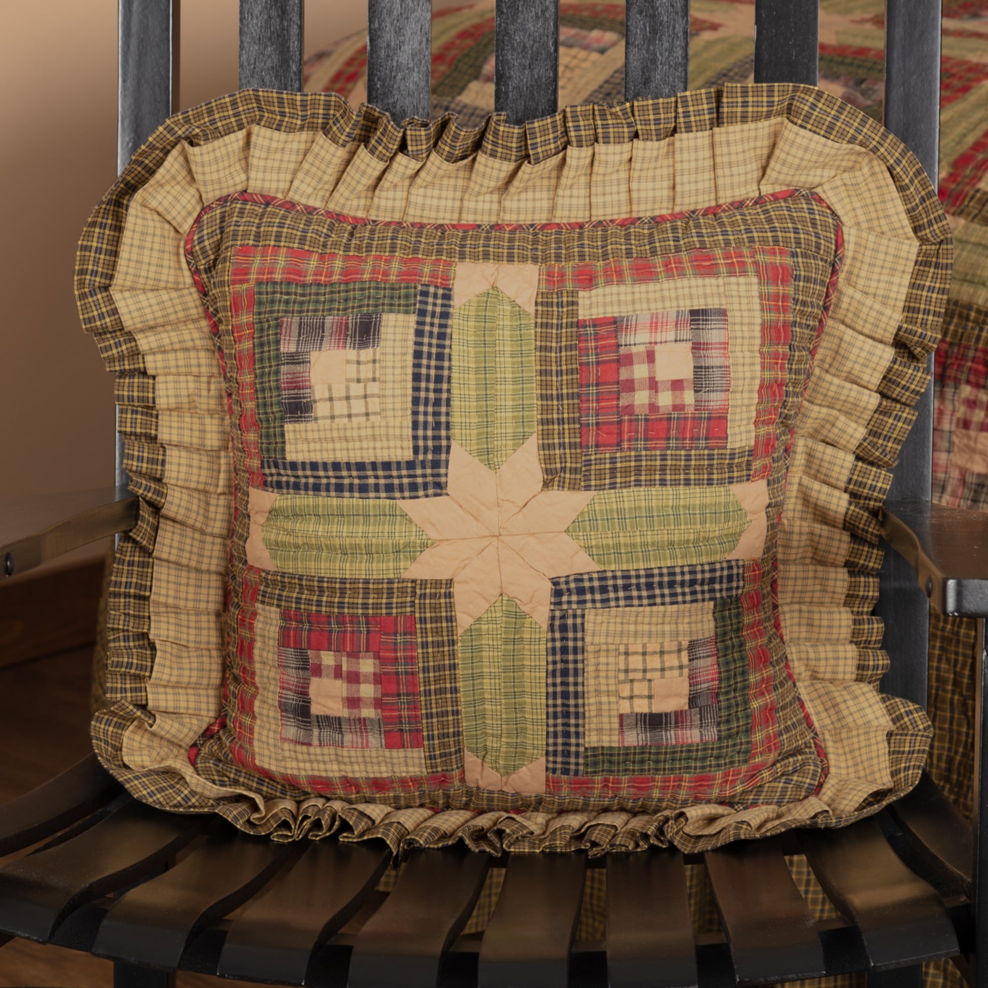 Tea Cabin Pillow Quilted 16X16
