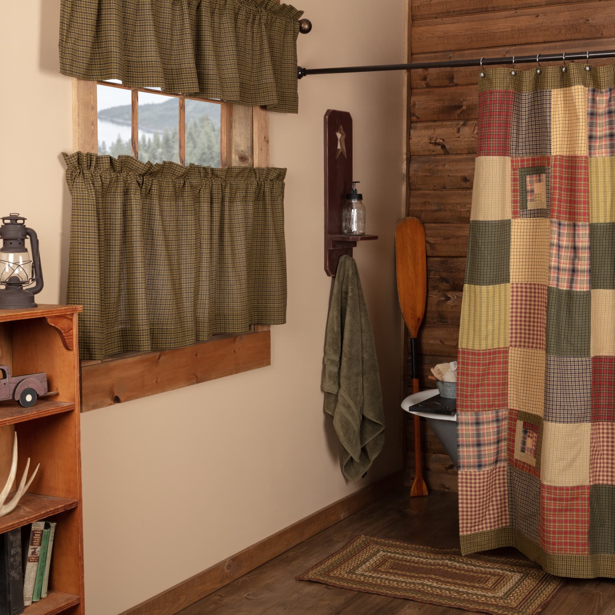 Tea Cabin Shower Curtain Patchwork 72X72
