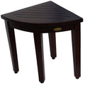 Teak Corner Shower Stool Shaving Foot Rest Decoteak Oasis In Signature Woodland Brown Finish