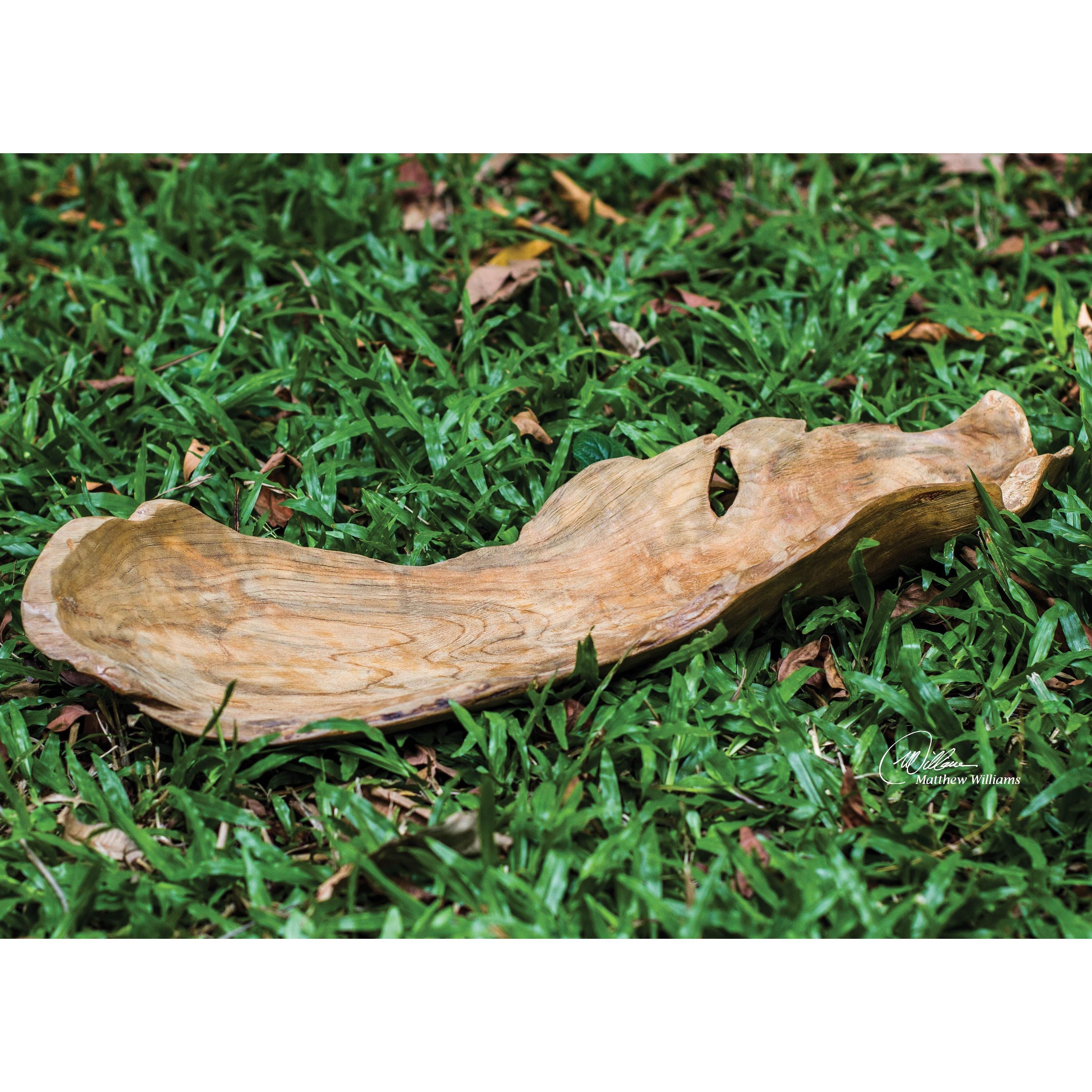 Uttermost Teak Wood Leaf Shaped Bowl