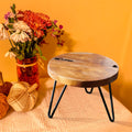 Teak Wood Round Plant Stand Table 15.74 X 15.74 X 11.96