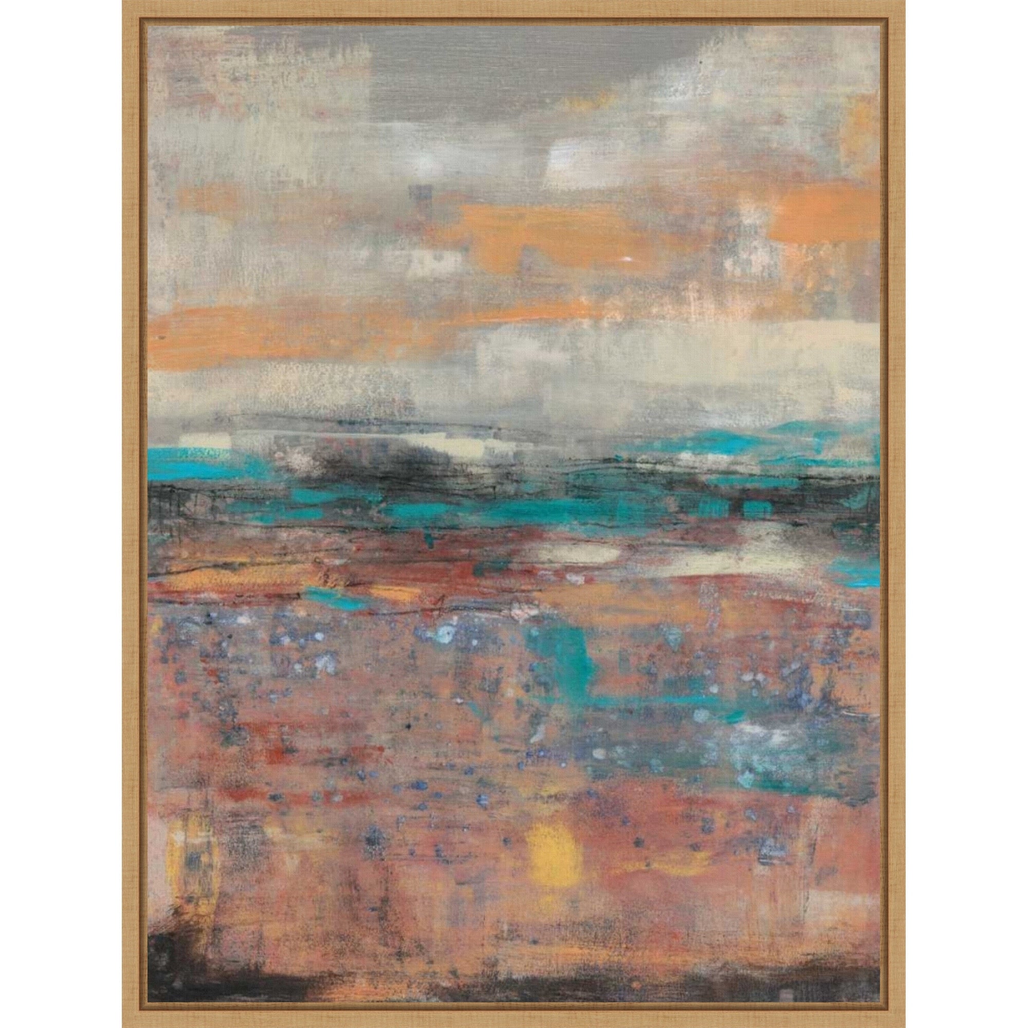Teal Sunset No. 2 By Jennifer Goldberger 23 X 30 In. Framed Canvas Wall Art Print
