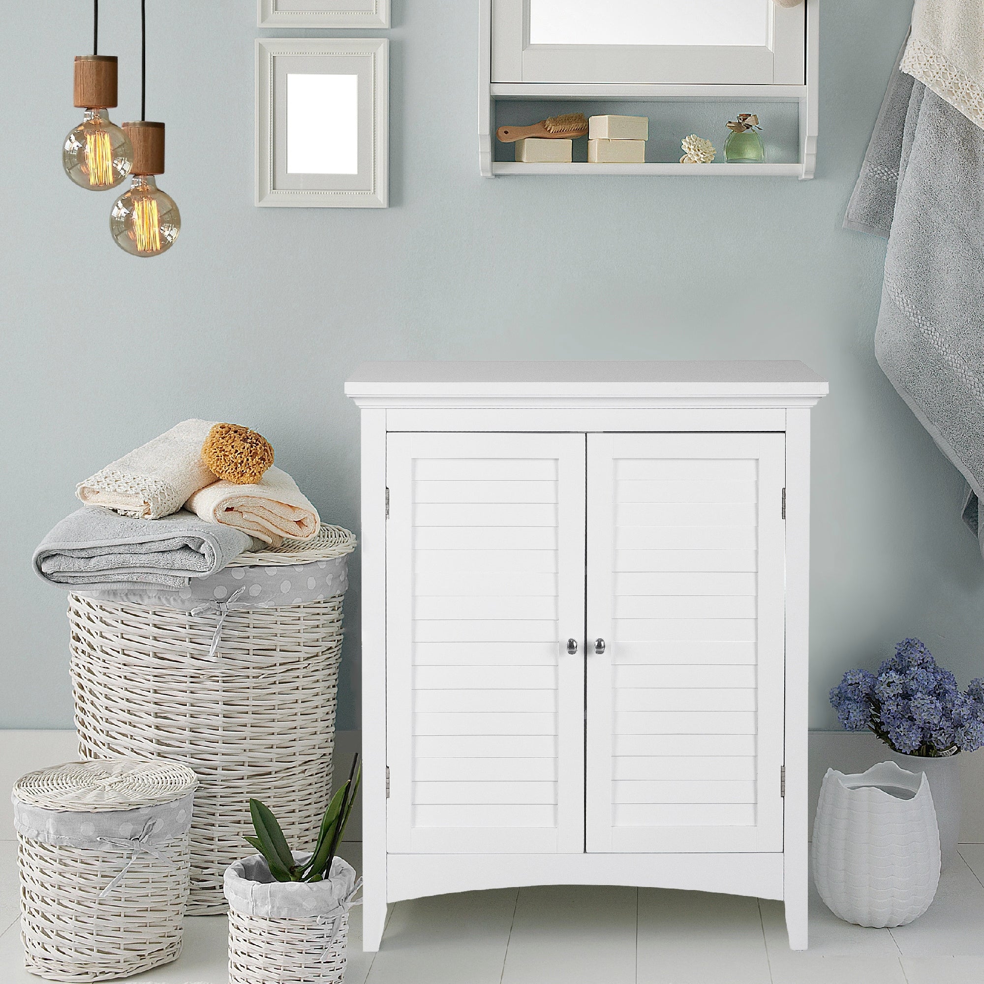 Bayfield White Double Door Floor Cabinet By Elegant Home Fashions