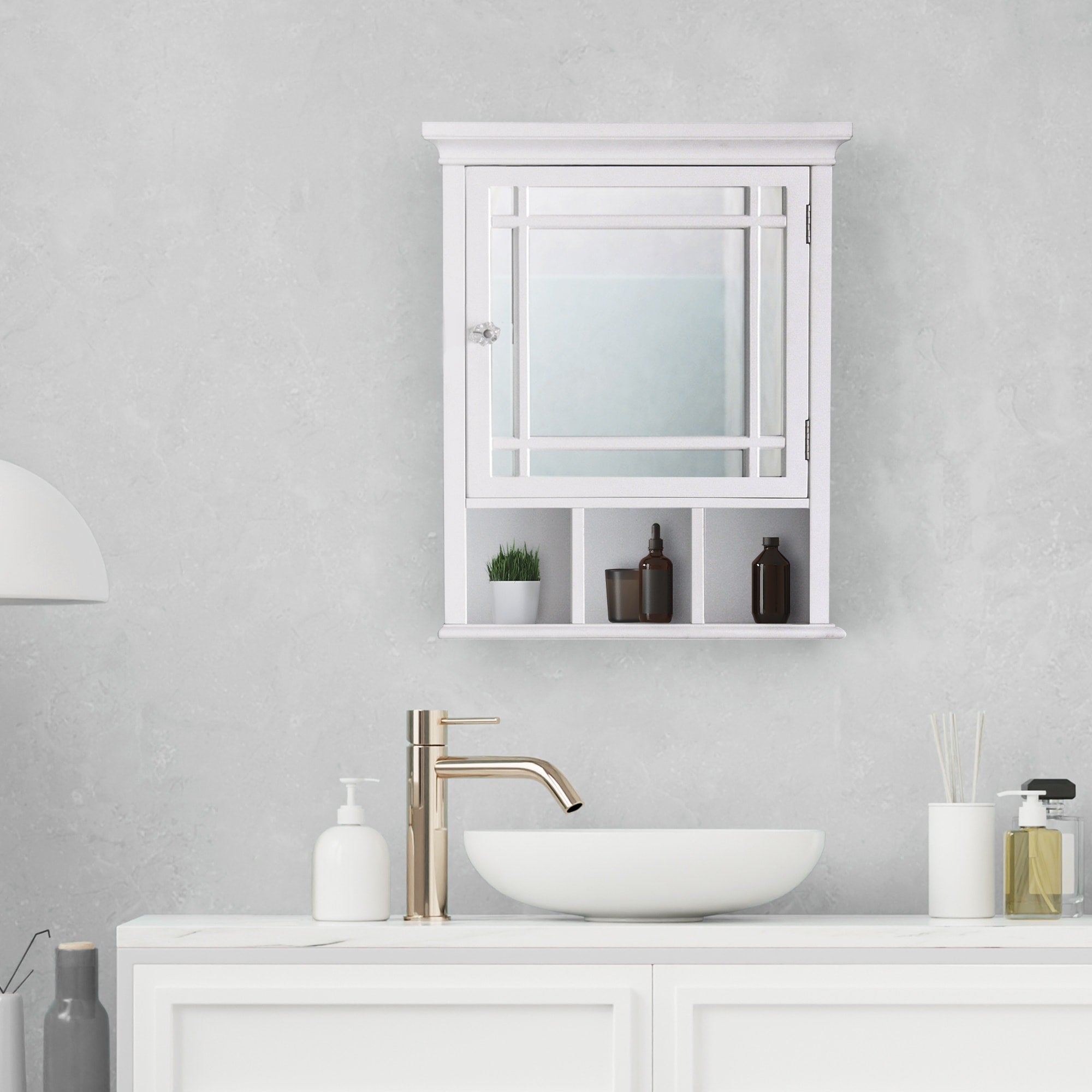 White Medicine Cabinet By Elegant Home Fashions