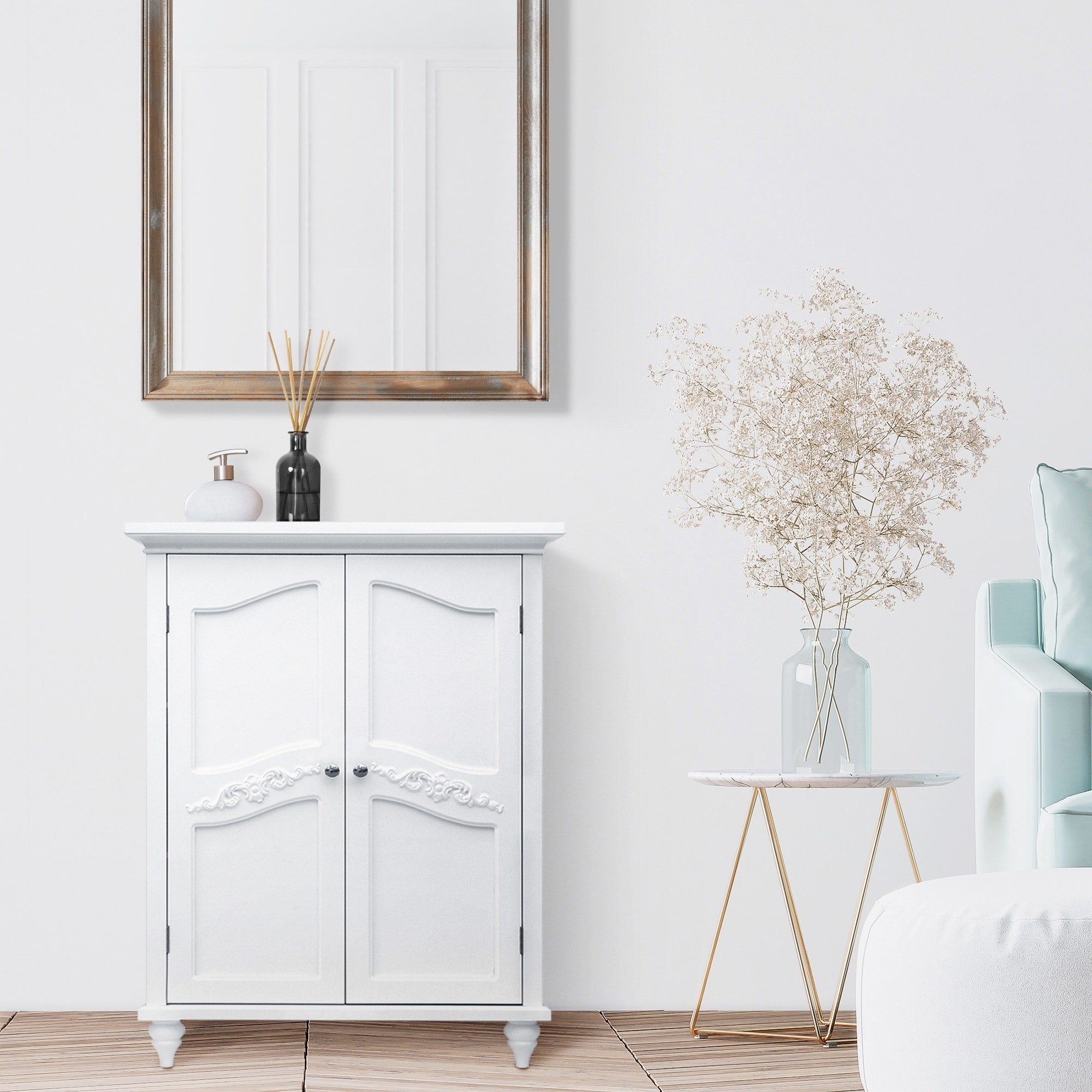 Yvette 2 Door Floor Cabinet By Elegant Home Fashions