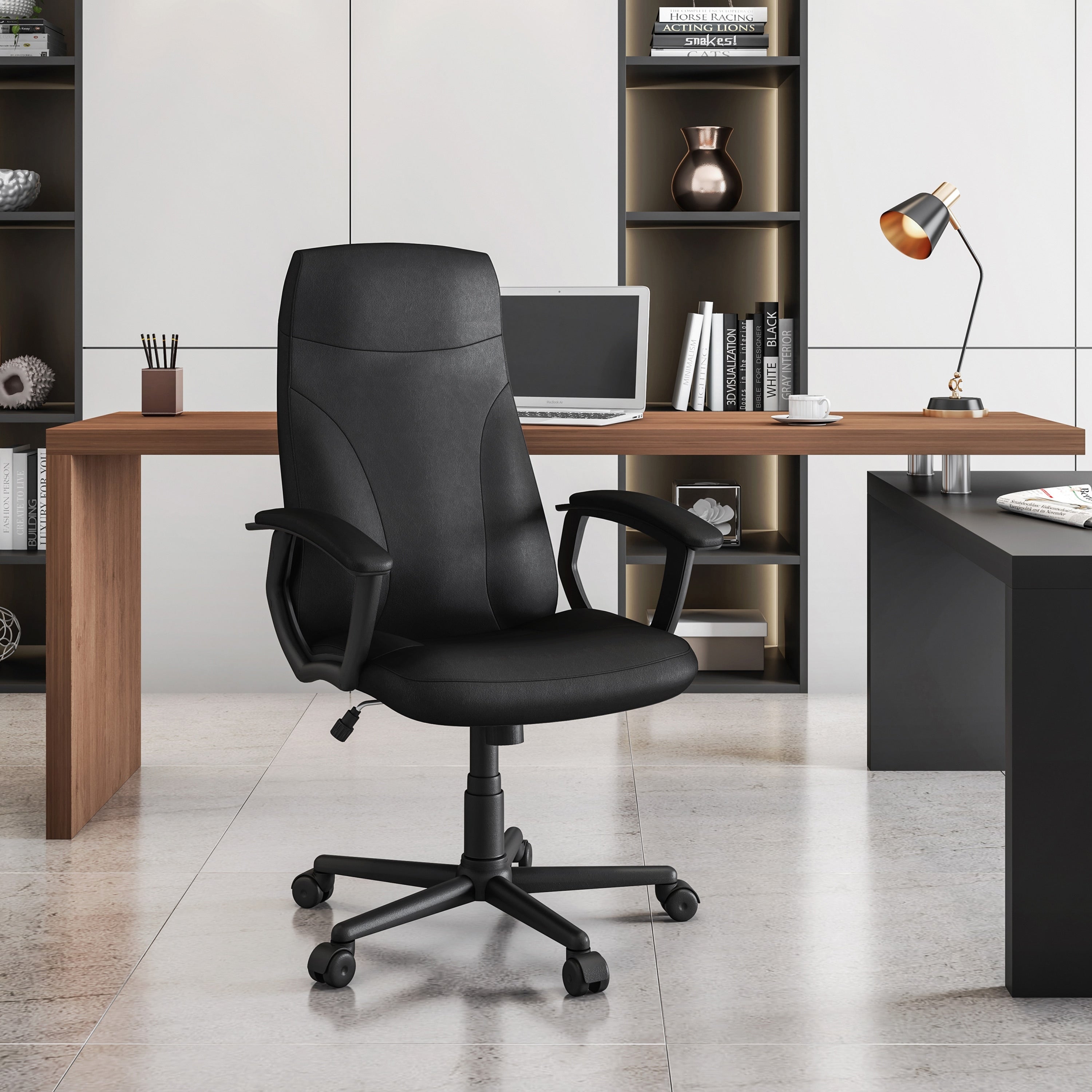 Techni Mobili Medium Back Executive Office Chair Black