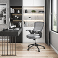 Techni Mobili Mid Back Mesh Task Office Chair With Height Adjustable Arms Grey
