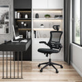 Techni Mobili Modern High Back Mesh Executive Office Chair With Headrest And Flip Up Arms Black