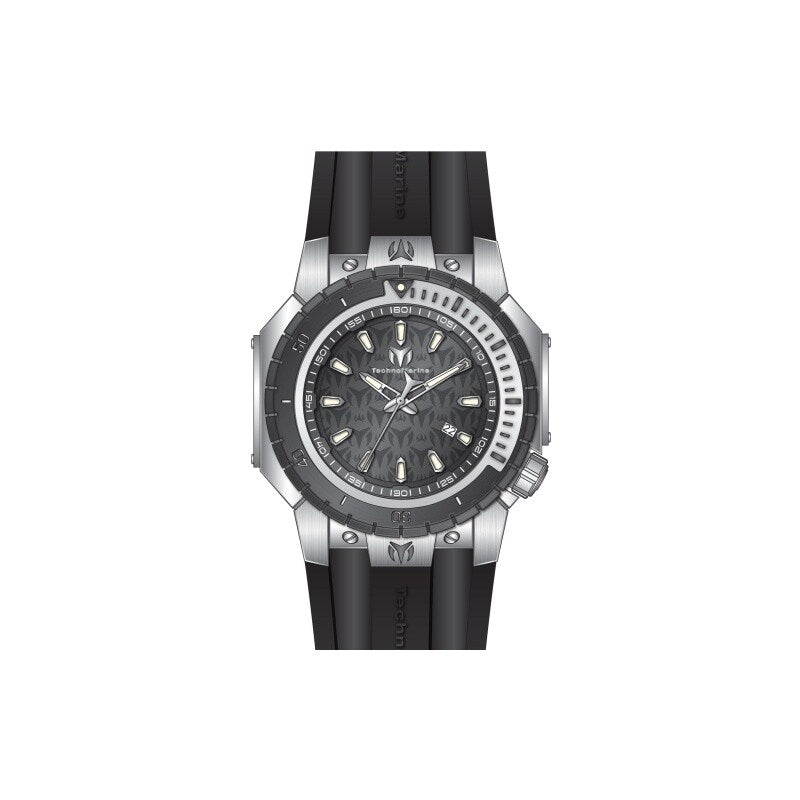 Technomarine Mens Tm 224006 Manta Quartz 3 Hand Gunmetal Dial Watch Gun Metal