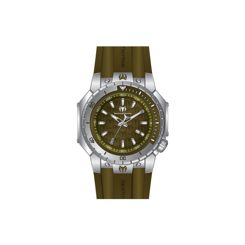 Technomarine Mens Tm 224008 Manta Quartz 3 Hand Green Dial Watch