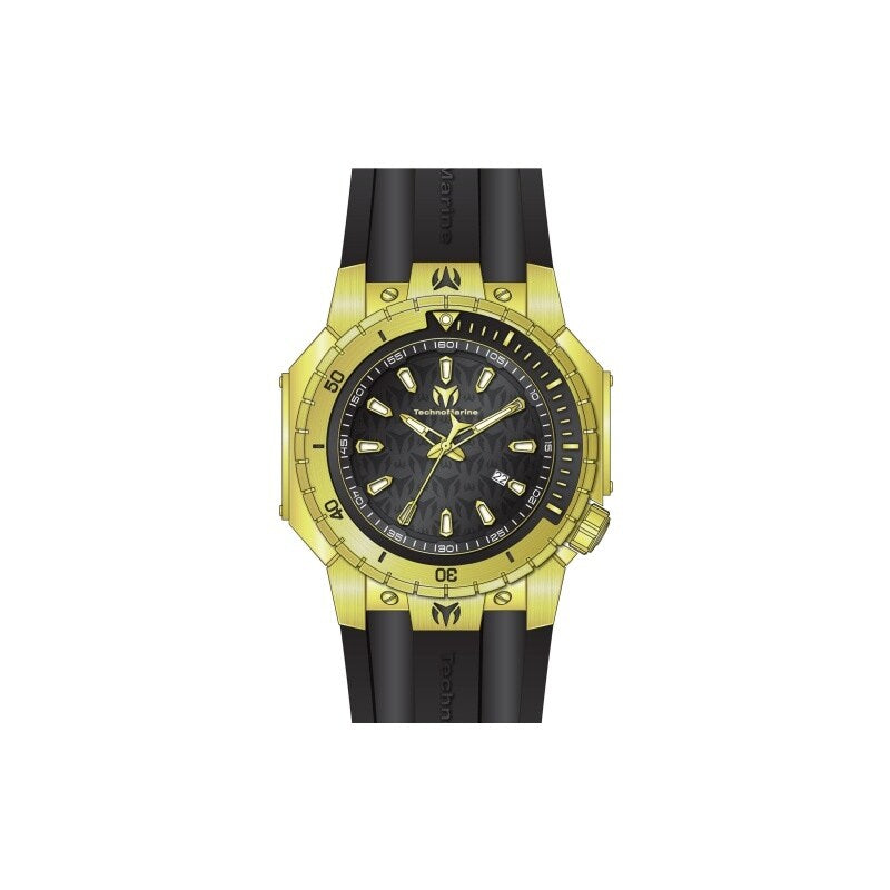 Technomarine Mens Tm 224011 Manta Quartz 3 Hand Black Dial Watch