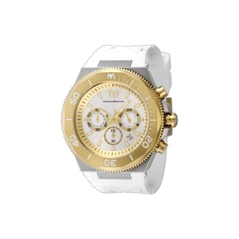 Technomarine Mens Tm 224016 Manta Quartz Chronograph Silver Gold White